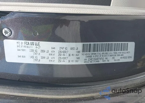 2017 Chrysler Pacifica Touring из США, поврежденный, VIN 2C4RC1DG4HR770716